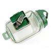 Barattolo per Insalata Portatile A Prova di Perdite Apertura Laterale Separazione Umido/Secco Contenitore per Insalata con Forchetta per Viaggio Casa Verde