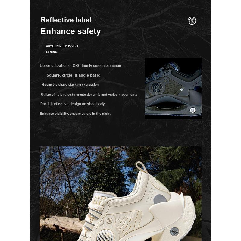 Li Ning Absolute Shadow CRC Reflective Lightweight High Resilience Trendy Sports Casual Shoes Women Casual Shoes Light-Ancient-Yellow AZGU042-1