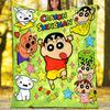 Crayon Shin-chan printed throw blanket—soft,warm;versatile blanket for all seasons—perfect as &air-conditioning throw,nap blanket