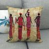 African Oil Painting Featuring Ethnic Digital Printing Short Plush Pillow Covers For Car Sofa Office Cushion Cover Home Goods