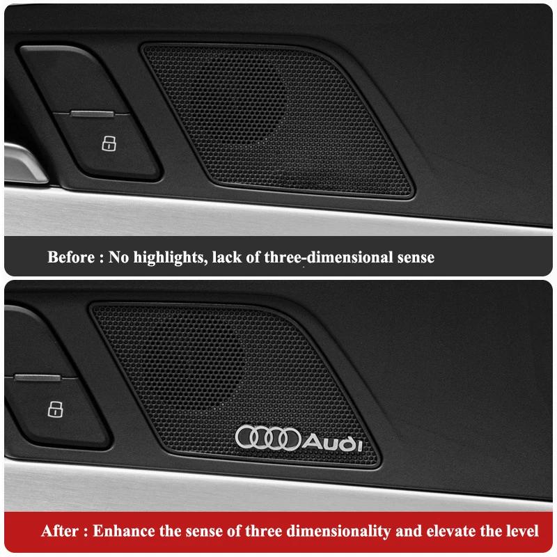 3D Aluminum Car nlux7o Logo Speaker Emblem Badge Sticker For  nlux7 A3 A4 A5 A6 A7 A1 Q2 Q4 Q3 Q5 Q7 Q8 S3 S4 S5 S6 TT Accessories