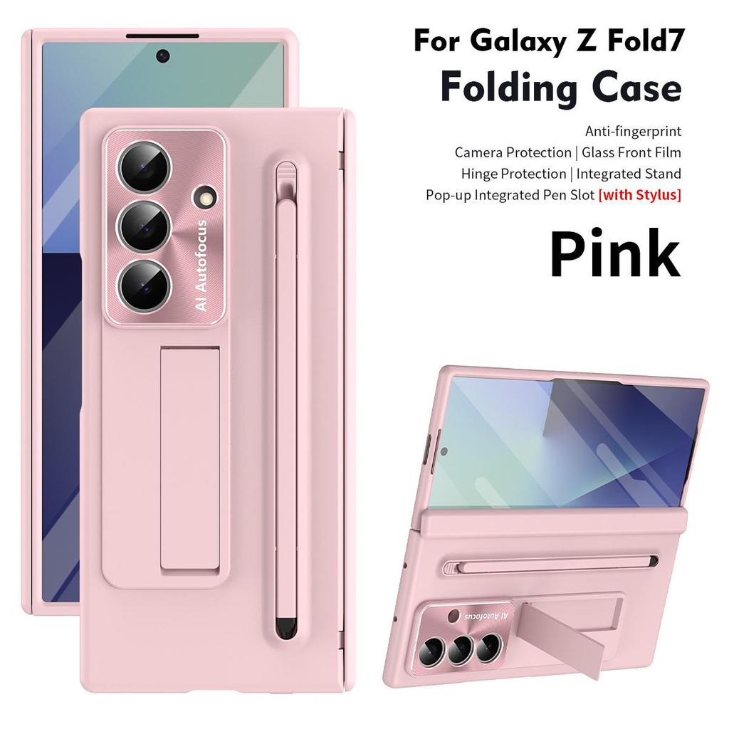 Samsung Galaxy Z Fold 7 Phone Case with Stylus Slot and Hinge Bracket