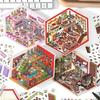Infeelme 2.5d Stereoscopic Landscape Stickers Today'S Business Vol 4 Pack For Hand Account Diy Decoration Candy Shop Toy Room