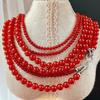 Vintage New Year Red Dove Blood Red Natural Carnelian Agate Detachable Multiple Wearing Necklace Sweater Chain