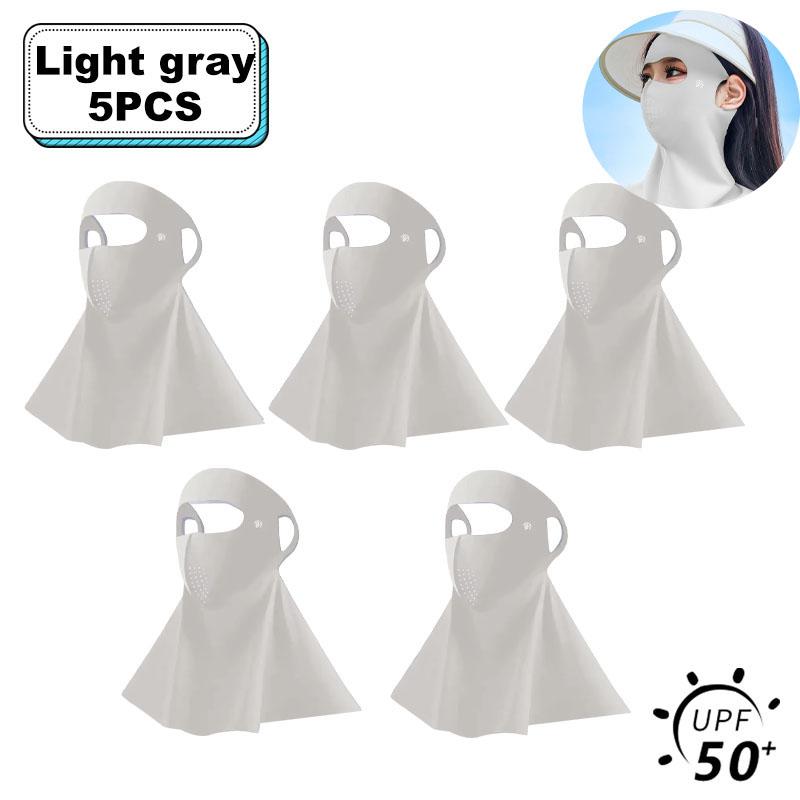 Ice Silk Sun Protection Mask with UPF50+ for Ultimate UV Block 3D Anti UV Neck Scarf Summer Cooling Face Cover for Women Men