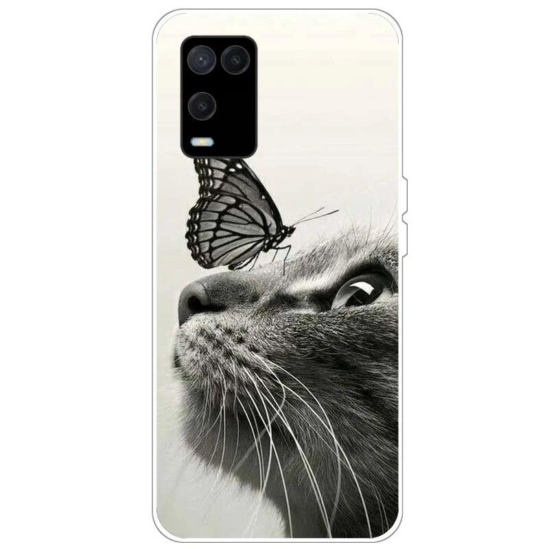 OPPO A54 Case telefonhoz Hátlap OPPO A54 5G 4G Case CPH2239 CPH2195 OPPOA54 A 54 Bumper Silicon Soft Funda fekete tpu tokhoz