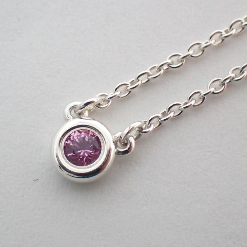 [Pre-owned] TIFFANY 925 By the Yard Pink Sapphire Necklace/j54-2