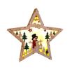 Christmas Tree Wooden Light Up Ornament With Snowman Design For Holiday Decor