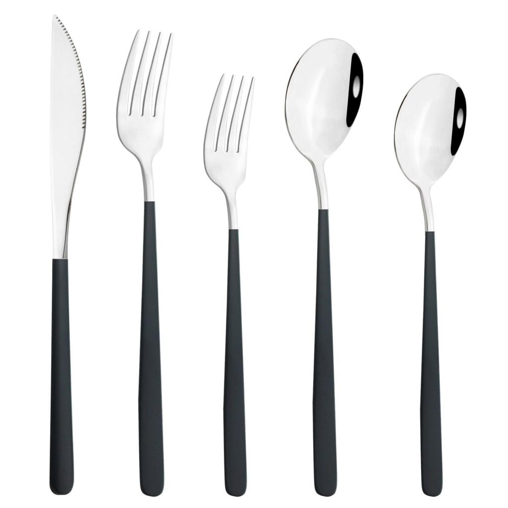 5/10/20-tlg. buntes Geschirr-Besteck-Set 304 Edelstahl-Besteck-Set Spiegelmesser Gabel Löffel Geschirr-Set Küchensilber