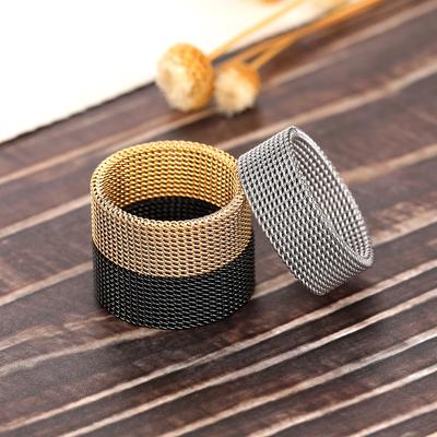 Huitan Luxus Mode Ring Titan Partnerring Netz Zubehör Damen- und Herrenschmuck Hochzeitsgeschenk