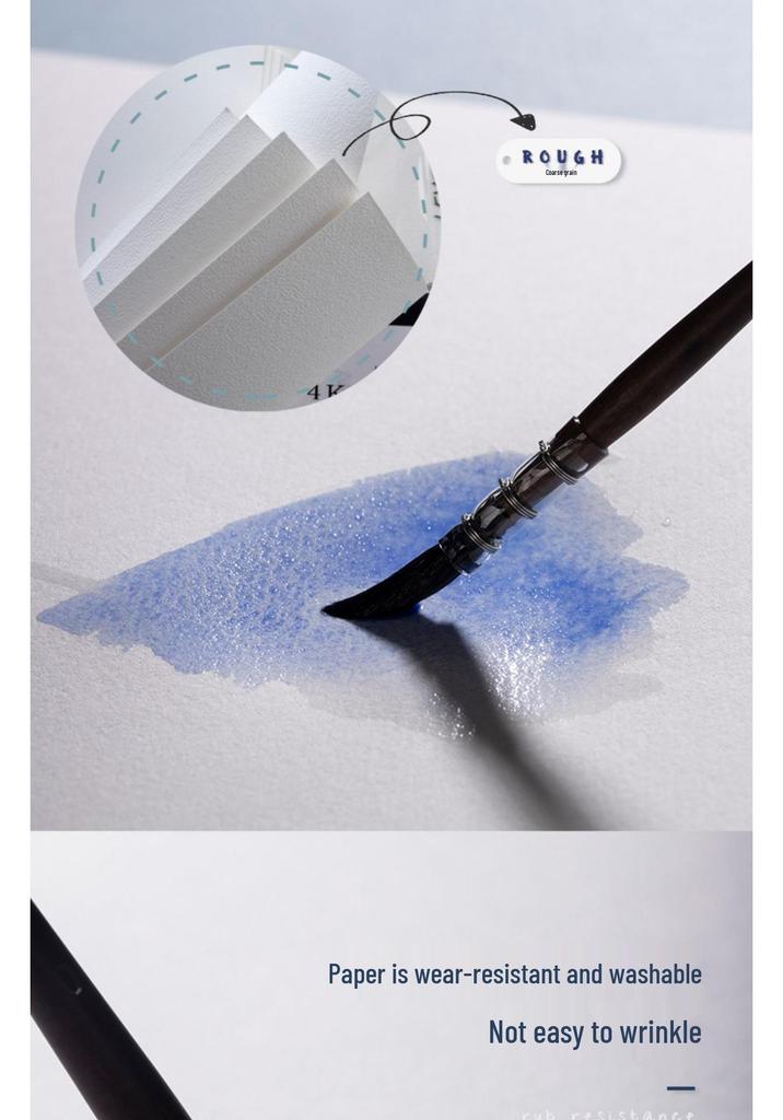 Leighton Portable Watercolor Sketchbook - Hand-painted, All Cotton, 32k-4k Sizes, 300g, Fine to Coarse Textures.