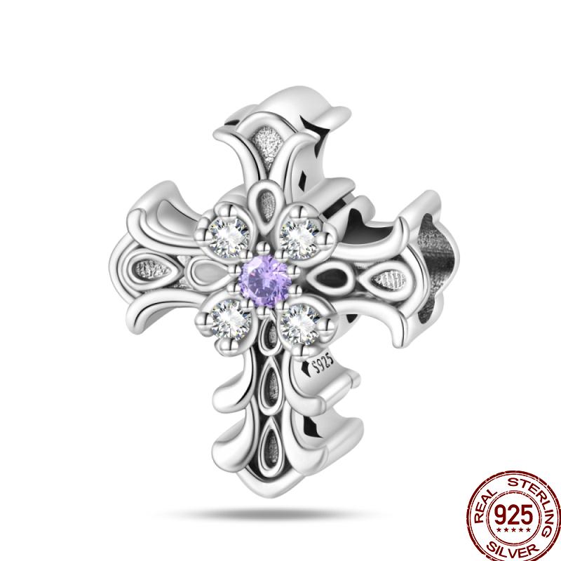 Copper Tarot Star Moon Sun Cross Bible Holy Blessing Amulet Beads Fit 3Mm Pan Original Bracelet Diy Gift