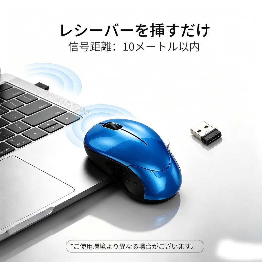 Small Wireless Lightweight Mini Mouse for 3 Battery Silent 1200 Blue 2.4G Mouse, Kids, Buttons, Operated, Clicks, Compact, DPI, Built-in USB-A