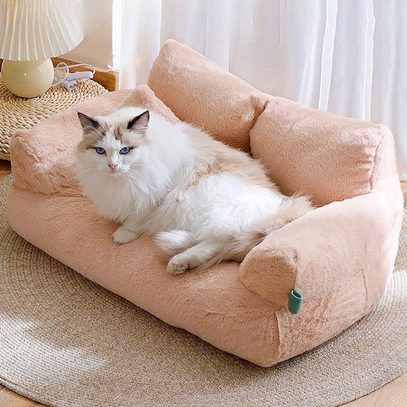 For Luxury Cat Bed Sofa Winter Warm Cat Nest Pet Bed For Small Medium Dogs Cats Comfortable Plush Puppy Bed Pet Supplies