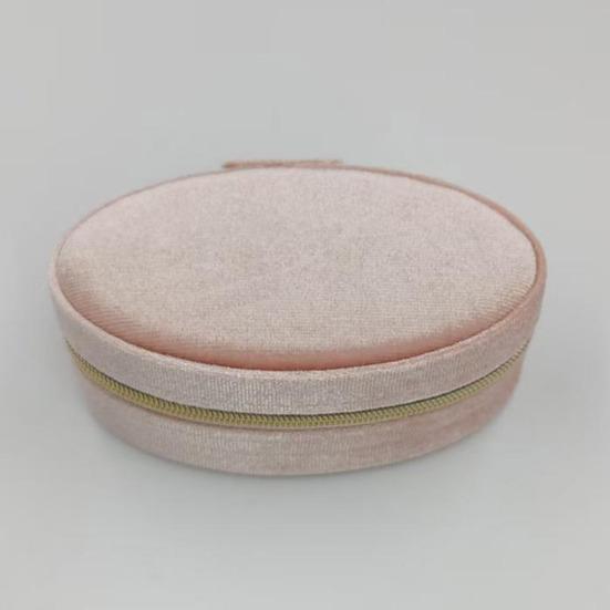 Mini Jewelry Box, Portable Velvet Zipper Jewelry Box, Compact Jewelry Storage Case for Travel, Engagement, Wedding