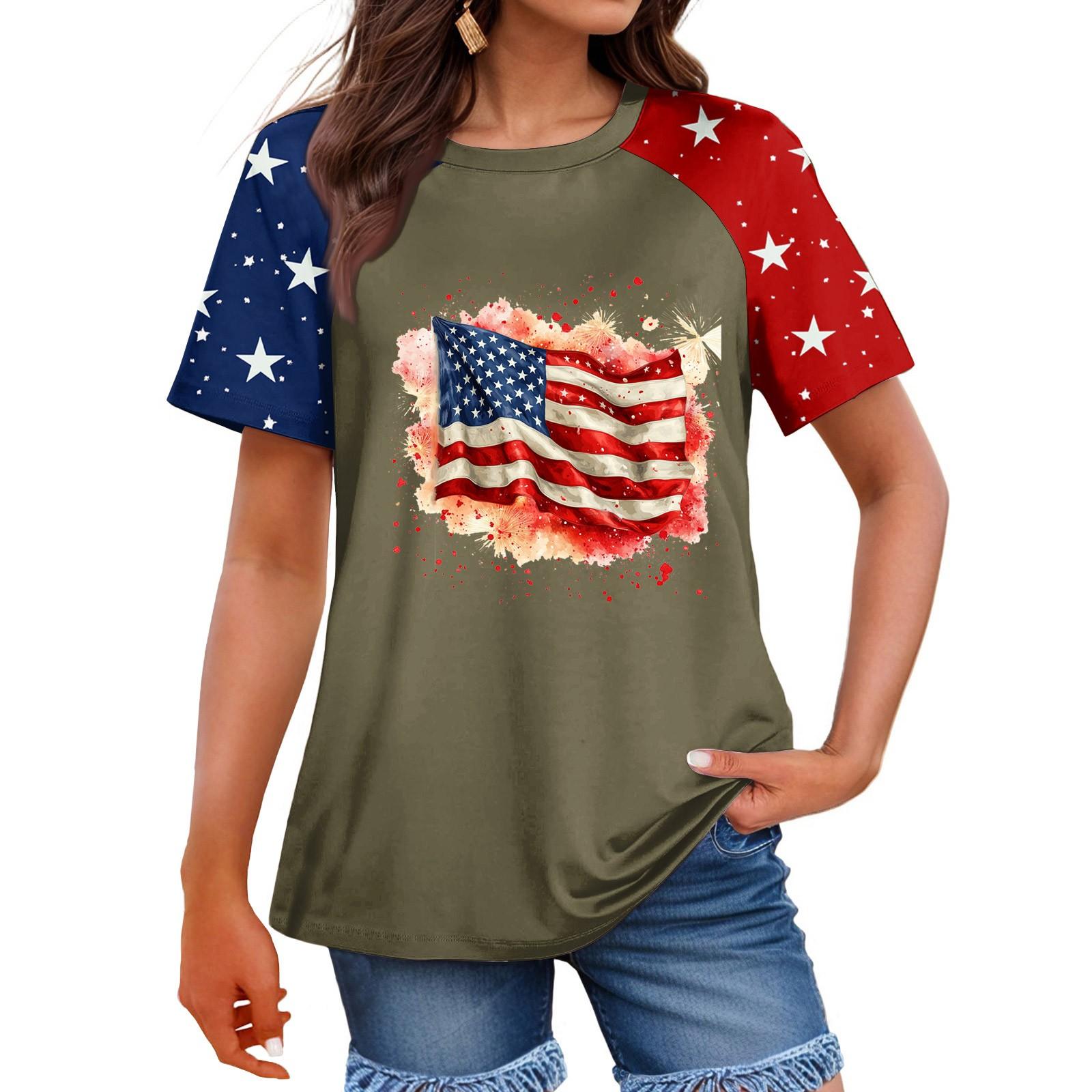 

Женская мода повседневная футболка с круглым вырезом и рукавом реглан с принтом, топ, футболка, топ L