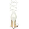 Allegra K Clear Strap Lace-Up Sandals with Stiletto Heels, White, Size 23.5cm