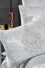 Omrum Bedding Set, Bedspread 250x260, Sheet 220x240, Chenille Fabric, Cream - Silver