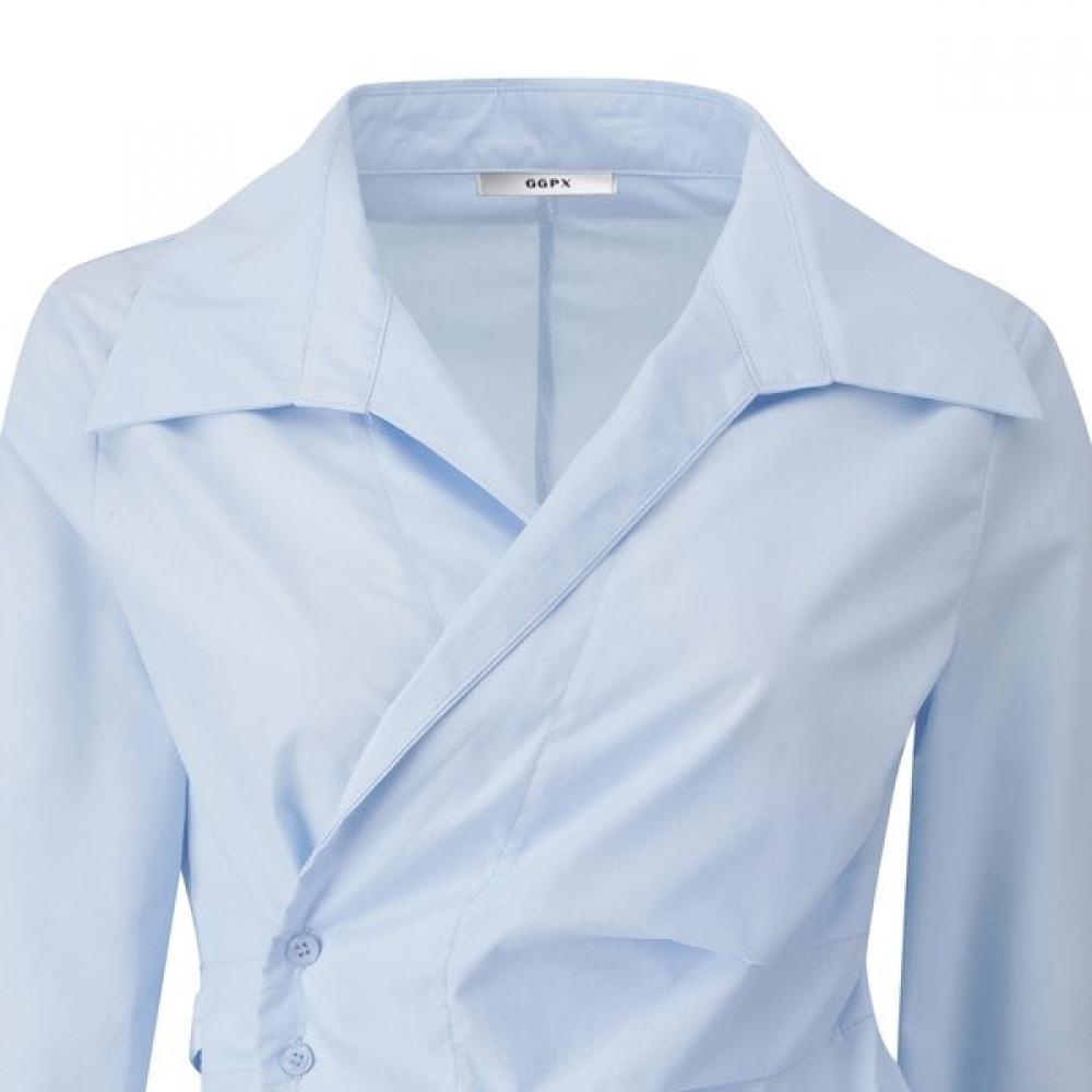 GGPX New York Two Button Wrap Collar Blouse Gq1sh011f