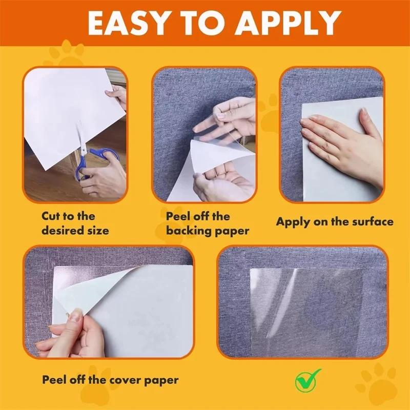 2/3/5m Anti Cat Scratch Furniture Protector Self-Adhesive Peelable Cat Training Protectors for Couch Sofa Sticker