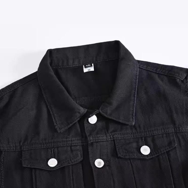 Odzież męska, Denim, Kamizelka, Czarny, Casual, Kamizelka