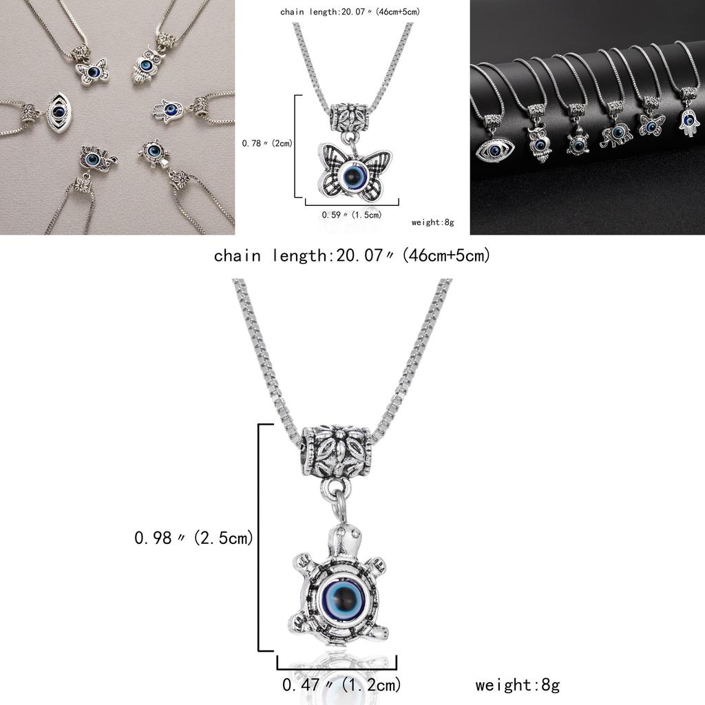 Schmetterling Elefant Hohllegierung Anhänger Kette Mit Blauen Augen Für Mode