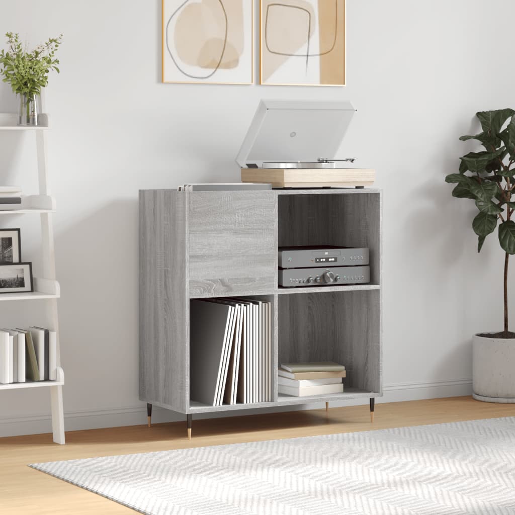 Record Cabinet Gray Sonoma 84.5 x 38 x 89 cm Engineered Wood