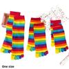1 Pair Comfort Cotton Middle Tube Socks Colorful Women Toe Socks New Pilates Socks