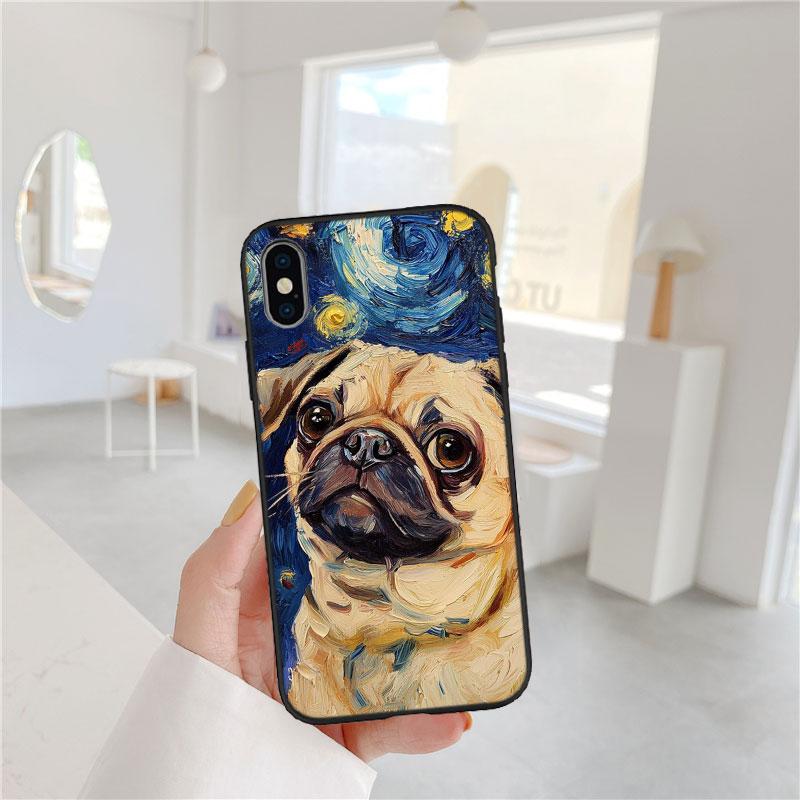 MY6 Cute Pug Dog Soft Shell Phone Case for OPPO A40 A60 A80 A15 A16 A16K A12 A17 A17K A54 A54S A53 A53S A55 A56 A57 A98 F23