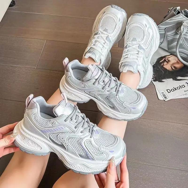 Fashion High on Platform Women's Sneakers Shoes Trends 2025 Daily Routine Walking Original Fashion New 39 Casual Ladies Footwear Sale