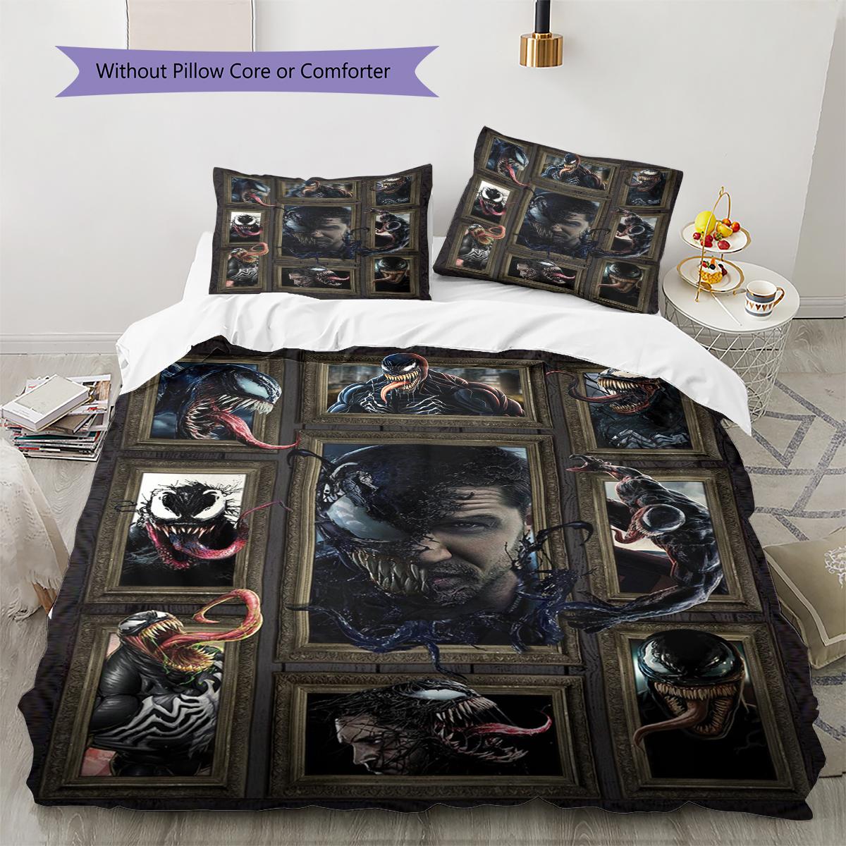 

Movie Puzzle Pattern Bedding Quilt Set Quilt Cover Pillowcase Home Decoration Gift (1 * duvet cover + 2 * pillowcase, without core) 135x200cm