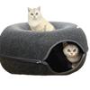 Detachable Felt Cat Bed: Semi-Enclosed Donut Tunnel for All Seasons