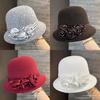 Wool Beret Hat For Women With Floral Embellishments And Wide Brim Winter Fashion