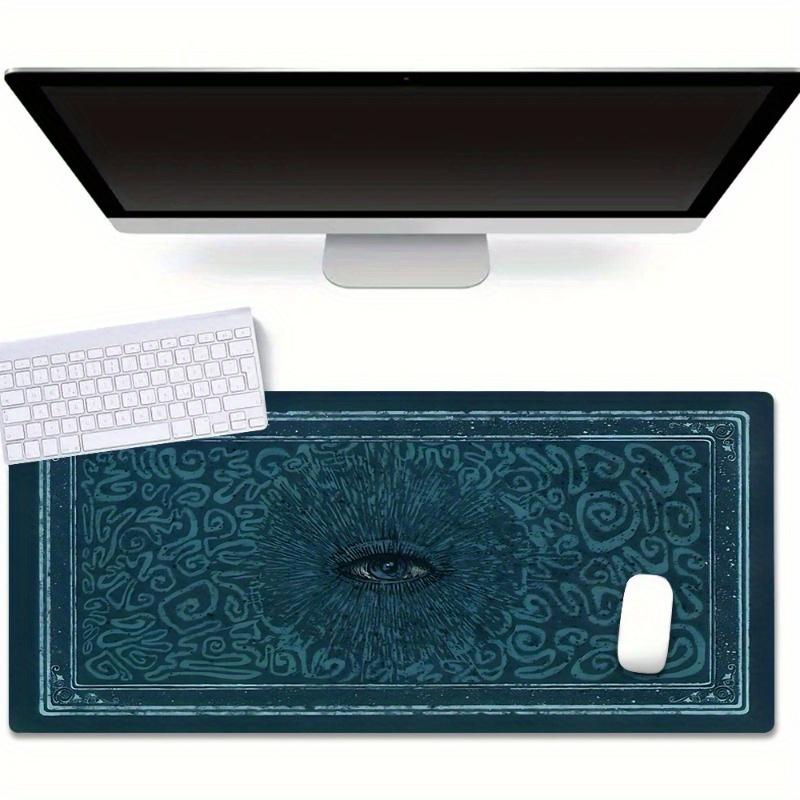 Retro Art Eye Design Blue Large Gaming Mouse Pad x3MM Natural Rubber Non-Slip Desk Mat Keyboard Pad for E-Sports Office
