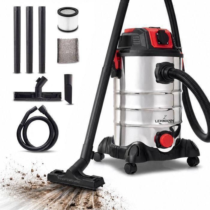 Industrial Vacuum Cleaner wet and dry Lehmann Force - 1500 W - 30 L - Electric Tool socket 2000 W, HEPA blow function