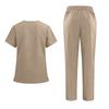 Damen V-Ausschnitt Kurzarm Kasack-Uniform Set mit Oberteil und Hose