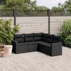 VidaXL Garden Lounge Set 5 Pcs with Cushions Black Braided Resin 3251282