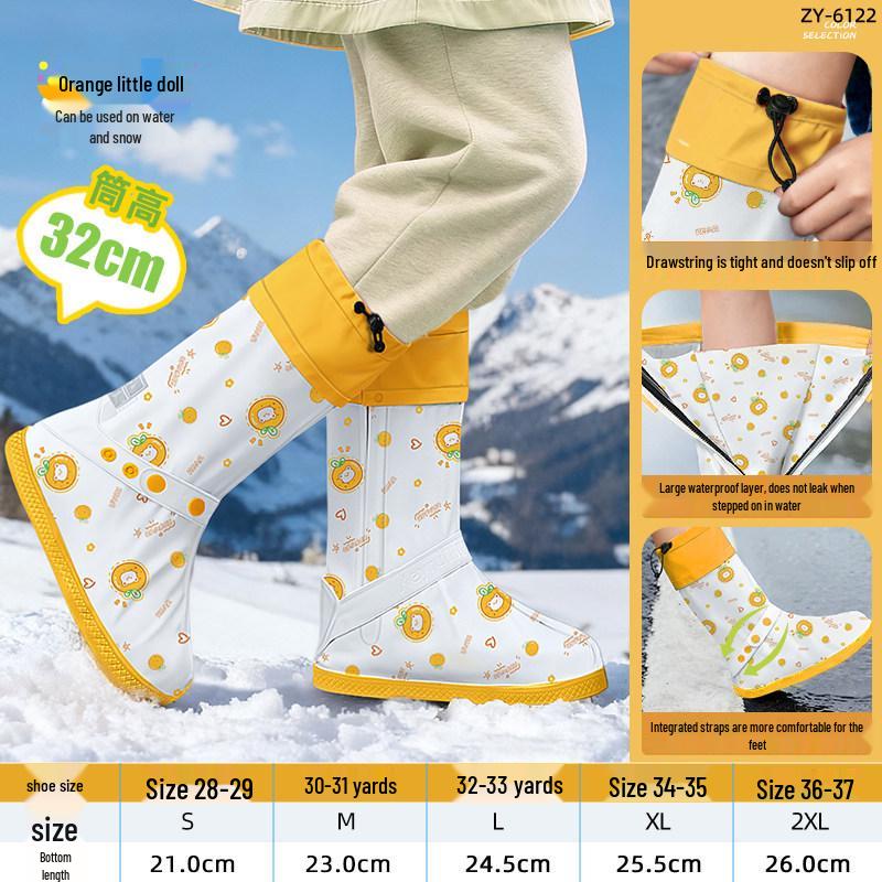 Positive Rain Children's Waterproof High-Top Anti-Slip Silicone Boot Covers