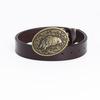 Men's Retro Cowhide Belt with Smooth Buckle - Korean Style, Trendy and Simple Wide Waistband.