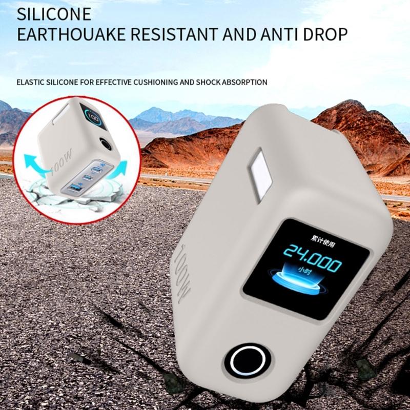 AntiScratch Protectors Case For 100W Power Adapters Transparents Screen Guard Flexible Silicone Material Quick Access Port