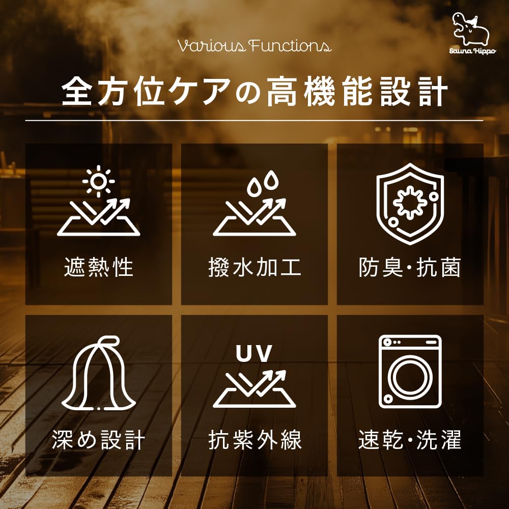 SAUNA HIPPO Sauna Prevents Hair Easy To for Men and Soft and Comfortable Hat, Navy, Damage, Oversized, Wash, Quick-Drying, Insulated, Unisex, Women,