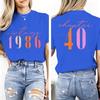 Vintage 1986 Kapitel 40 beidseitiger Print T-Shirt Unisex 40. Geburtstag Kurzarm Grafik-T-Shirt Kapitel 40 Klassische Oberteile