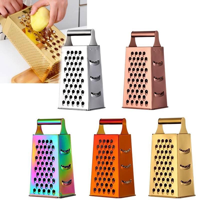 Kitchen Steel Stainless 4 Sided Box Food Grater Vegetable Cheese Shredder Slicer