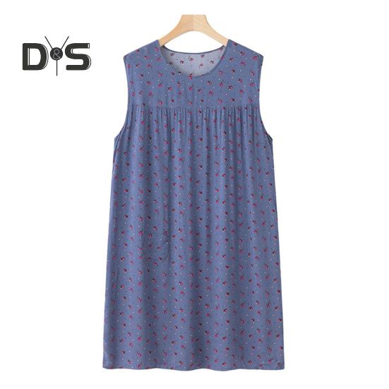 

Женская свободная ночная рубашка без рукавов, повседневная сорочка, плиссированное платье для сна, летняя домашняя одежда с круглым вырезом и принтом фиолетовый