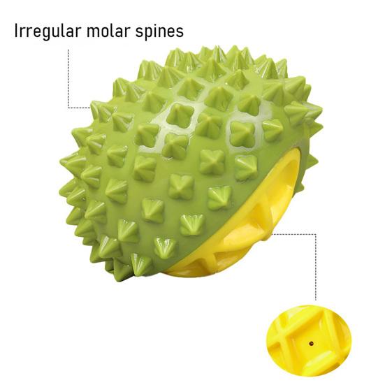 Squeaky Durian Dog Toy Spiky Durian Dog Chew Toy Teeth Cleaning Toy for Aggressive Chewers Outdoor Training Fetch Game
