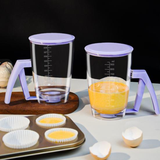 Pancake Batter Dispenser Bottle 4 Cup 900ml Pancake Maker with Squeeze Handle for Pancakes Waffles Brownies Cup Cakes Muffins Crepes