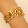 Bracelet spirale soleil couleur or style vintage, manchette élégante, jonc ouvert