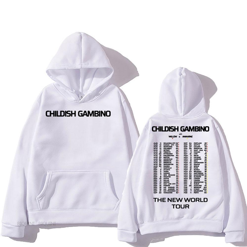 The New World Tour Hoodies Childish Gambino Singer Sweatshirts Warm Long Sleeve Sudaderas Men Clothing Top
