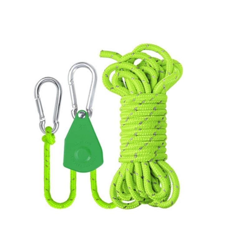 Tent Tie Downs Rope Hangers Camping Pulley Rope Adjustable Reflective Tie Downs Rope Hangers Tent Guide Rope for Outdoor