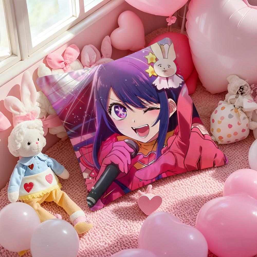 Hot Anime HHoshino Ai Pillow Case Soft Plush Fabric DoubleSided Printed Cushion Cover Warm Winter Sofa Pillow Case